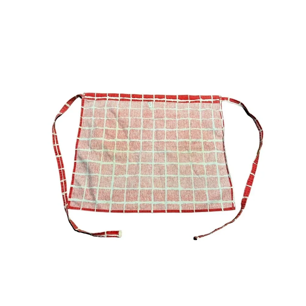 Vintage Crackers Red White Pizza Brick Apron Half Waist Tie Pockets D Ring
